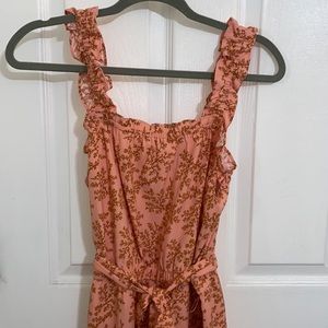 Loft Pink Floral Jumpsuit